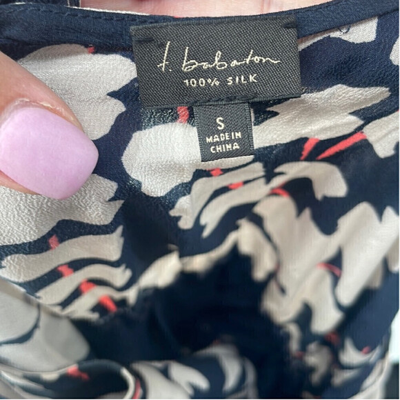 Aritzia Babaton dress 100% silk floral stretch waist summer light weight sz xs - Picture 5 of 14